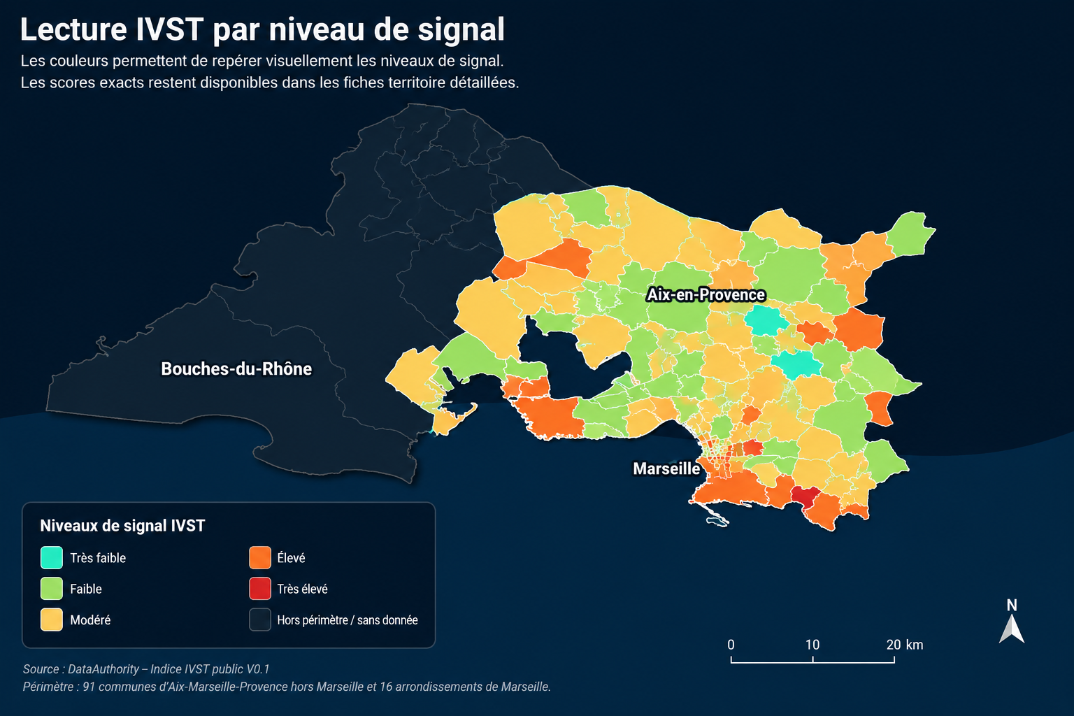 Visuel de présentation IVST par niveau de signal sur Aix-Marseille-Provence et les Bouches-du-Rhône